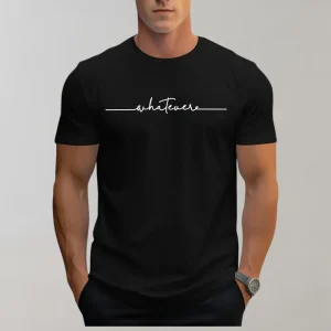 Comfortabel Heren T-shirt met Ronde Hals en Minimalistische Print